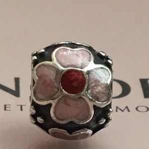 Pandora Daisy Flower Red and Pink Enamel Charm